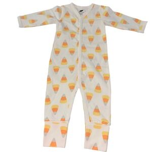 Monica + Andy Baby Organic Cotton Candy‎ Corn Print Sleeper Pajamas 3-6M